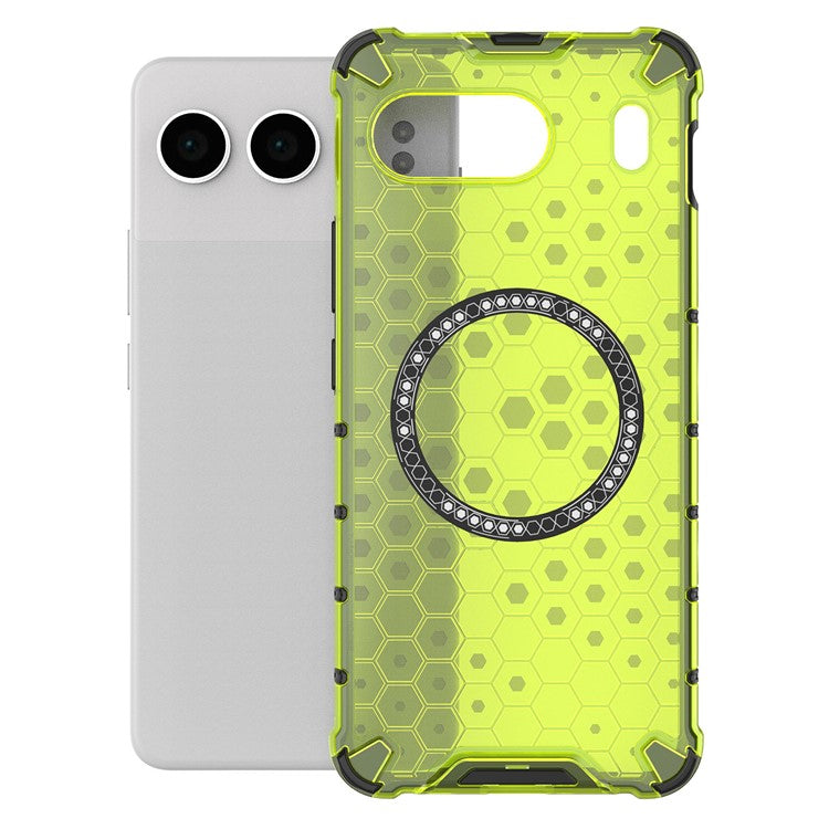 For OnePlus Nord 4 Case Compatible with MagSafe Honeycomb Design TPU+PC Phone Cover - Green