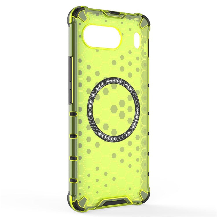 For OnePlus Nord 4 Case Compatible with MagSafe Honeycomb Design TPU+PC Phone Cover - Green