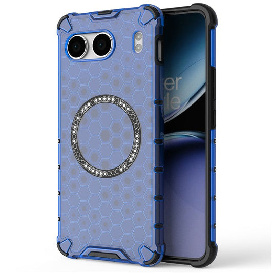 For OnePlus Nord 4 Case Compatible with MagSafe Honeycomb Design TPU+PC Phone Cover - Blue