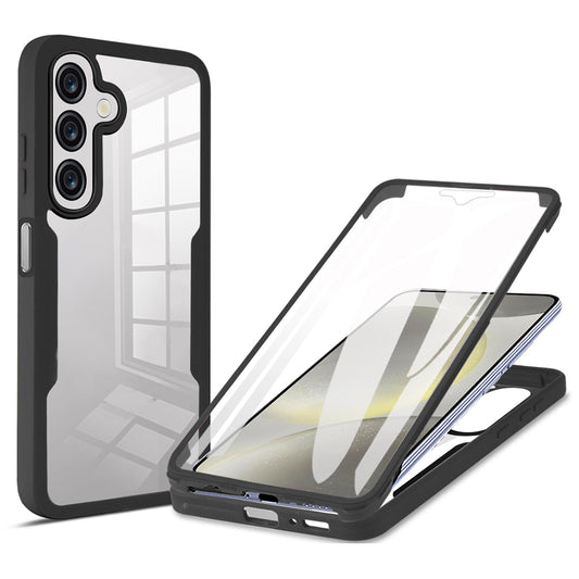 For Samsung Galaxy A16 5G / A16 4G Case Acrylic+TPU Clear Phone Cover with PET Screen Film - Black