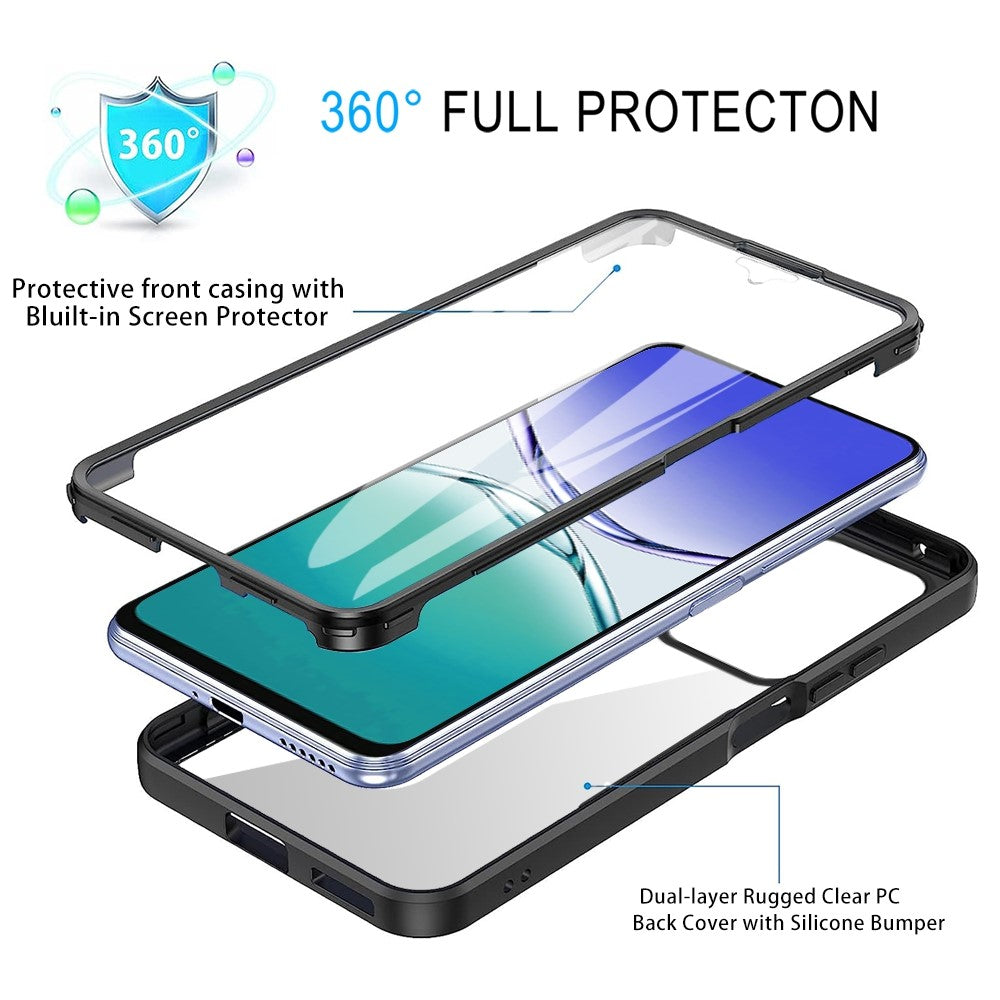 For Samsung Galaxy A17 5G / A16 5G / A16 4G Case Acrylic+TPU Clear Phone Cover with PET Screen Film - Black