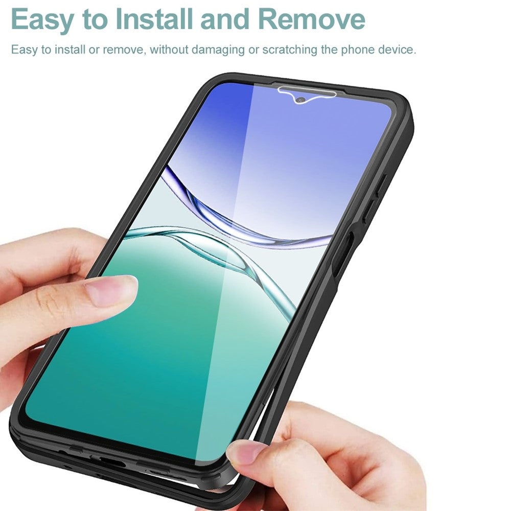 For Samsung Galaxy A17 5G / A16 5G / A16 4G Case Acrylic+TPU Clear Phone Cover with PET Screen Film - Black