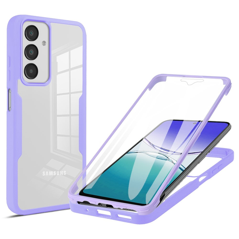 For Samsung Galaxy A17 5G / A16 5G / A16 4G Case Acrylic+TPU Clear Phone Cover with PET Screen Film - Purple