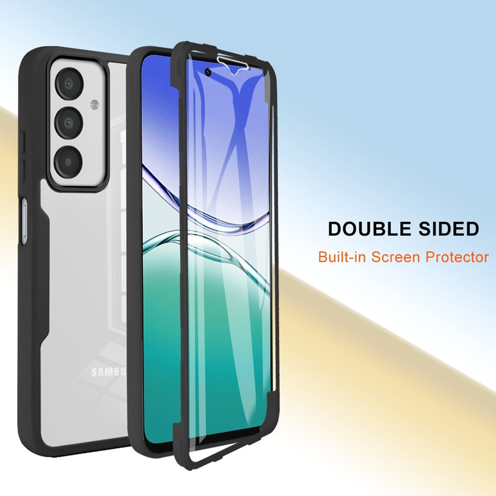 For Samsung Galaxy A17 5G / A16 5G / A16 4G Case Acrylic+TPU Clear Phone Cover with PET Screen Film - Blue