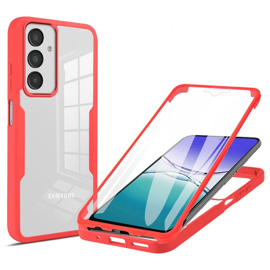 For Samsung Galaxy A17 5G / A16 5G / A16 4G Case Acrylic+TPU Clear Phone Cover with PET Screen Film - Red