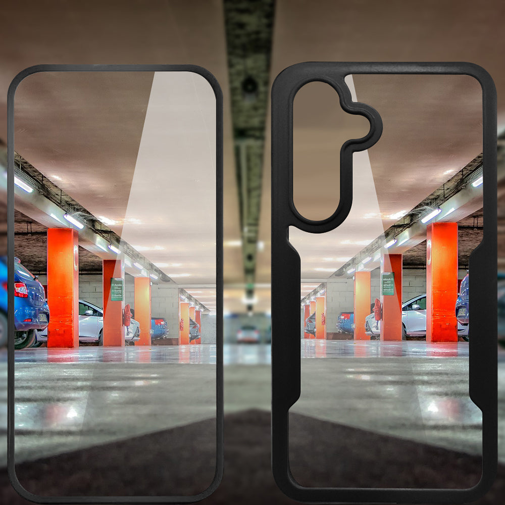 For Samsung Galaxy A16 5G / A16 4G Case Acrylic+TPU Clear Phone Cover with PET Screen Film - Red