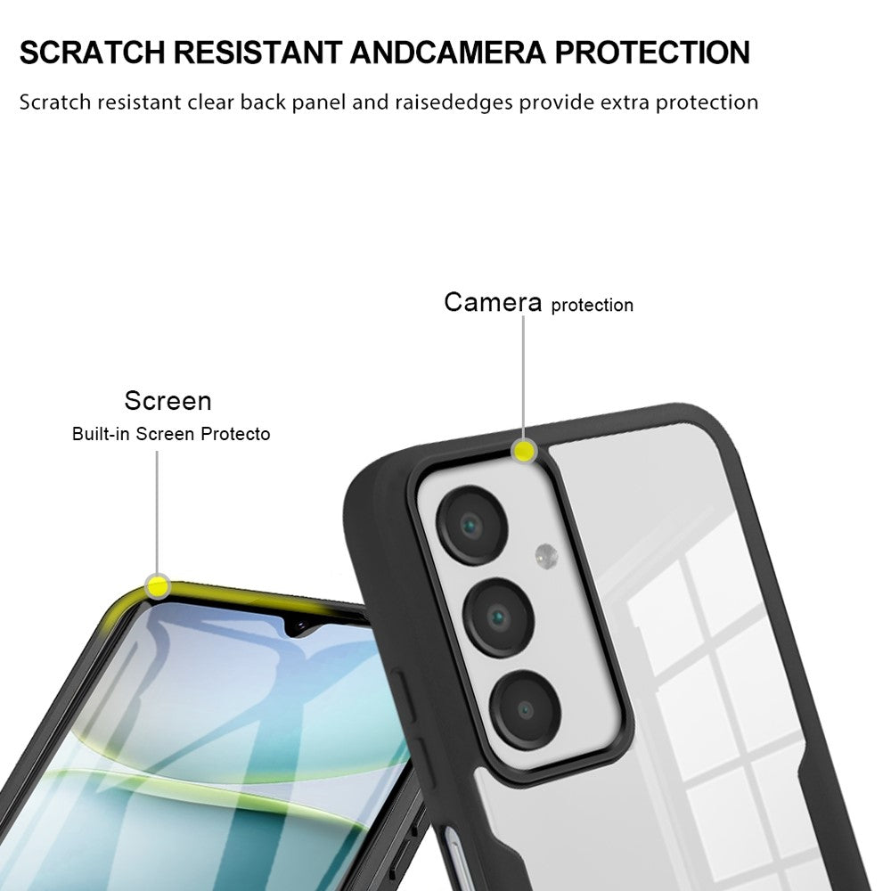 For Samsung Galaxy A17 5G / A16 5G / A16 4G Case Acrylic+TPU Clear Phone Cover with PET Screen Film - Pink