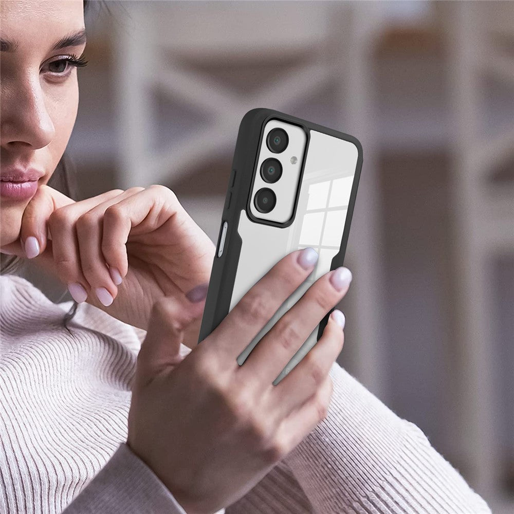 For Samsung Galaxy A17 5G / A16 5G / A16 4G Case Acrylic+TPU Clear Phone Cover with PET Screen Film - Pink