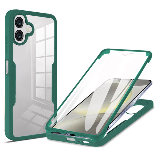 For Samsung Galaxy A06 Case Acrylic+TPU Clear Phone Cover with PET Screen Film - Green
