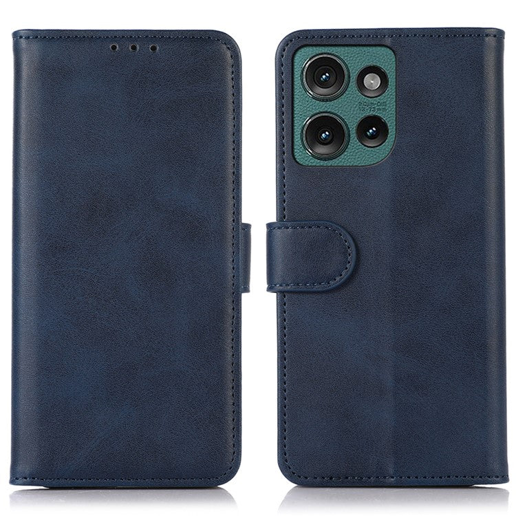 For Motorola Edge 50 Neo 5G / Moto S50 5G / Thinkphone 25 5G Case Cowhide Texture Leather Wallet Phone Cover with Stand - Blue