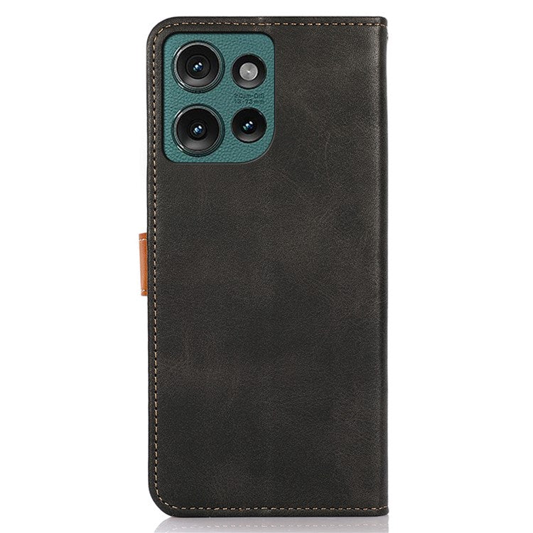 KHAZNEH For Motorola Edge 50 Neo 5G / Moto S50 5G / Thinkphone 25 5G Wallet Phone Case Stand Leather Flip Cover - Black