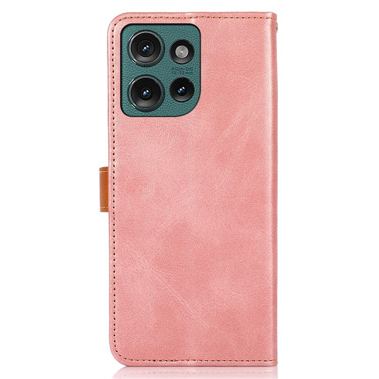 KHAZNEH For Motorola Edge 50 Neo 5G / Moto S50 5G / Thinkphone 25 5G Wallet Phone Case Stand Leather Flip Cover - Rose Gold