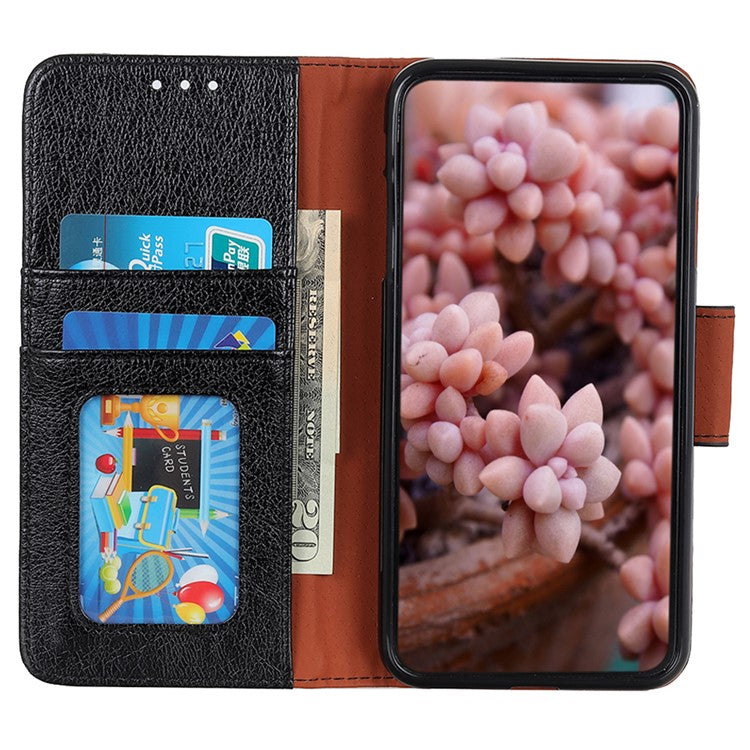 For Motorola Edge 50 Neo 5G / Moto S50 5G / Thinkphone 25 5G Case Nappa Texture Split Leather Wallet Phone Cover - Black