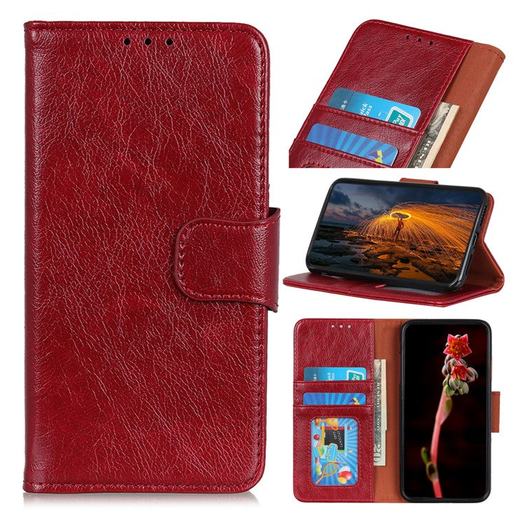 For Motorola Edge 50 Neo 5G / Moto S50 5G / Thinkphone 25 5G Case Nappa Texture Split Leather Wallet Phone Cover - Red