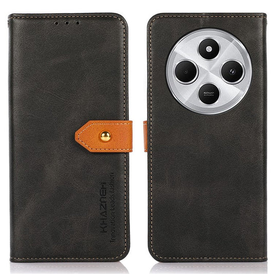 KHAZNEH For Xiaomi Poco C75 4G / Redmi 14R 5G / 14C 4G Wallet Phone Case Stand Leather Flip Cover - Black