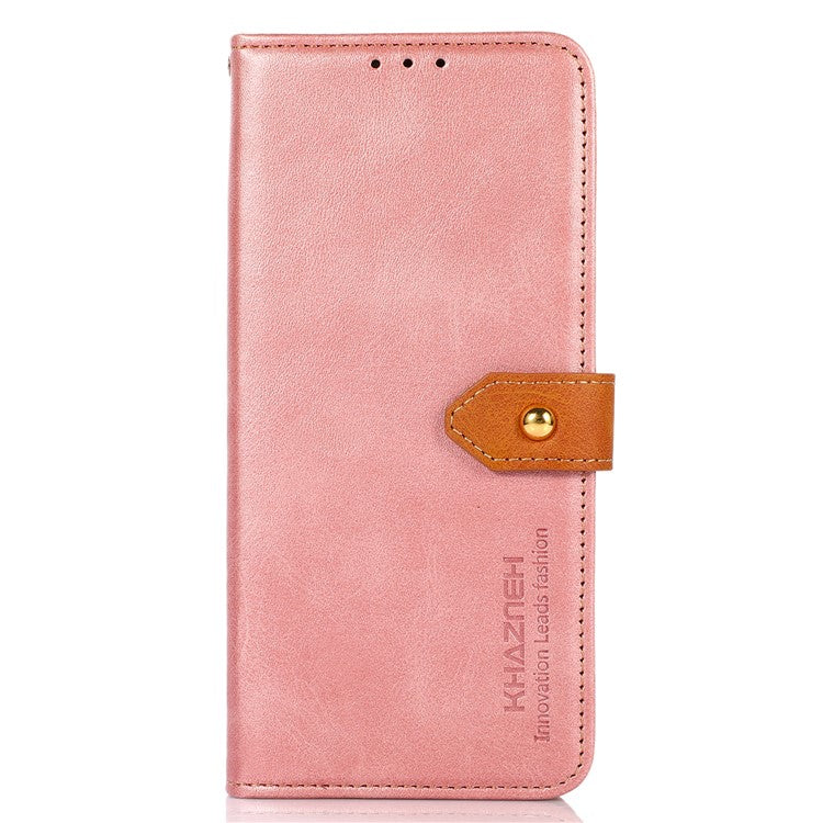 KHAZNEH For Xiaomi Poco C75 4G / Redmi 14R 5G / 14C 4G Wallet Phone Case Stand Leather Flip Cover - Rose Gold
