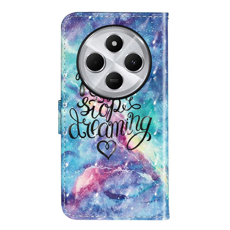 For Xiaomi Poco C75 4G / Redmi 14R 5G / 14C 4G Case 3D Pattern Printed Phone Leather Phone Cover - Starry Sky