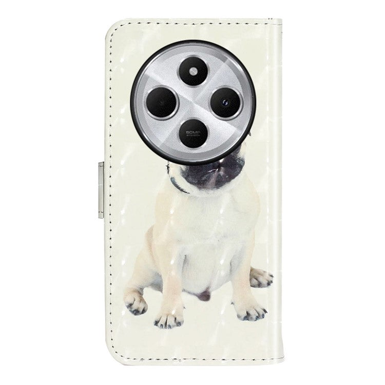 For Xiaomi Poco C75 4G / Redmi 14R 5G / 14C 4G Case 3D Pattern Printed Phone Leather Phone Cover - Dog