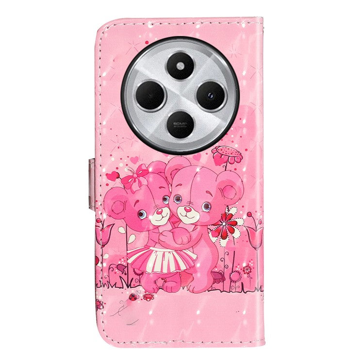 For Xiaomi Poco C75 4G / Redmi 14R 5G / 14C 4G Case 3D Pattern Printed Phone Leather Phone Cover - Bears