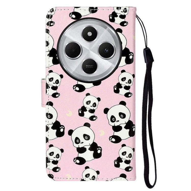 For Xiaomi Poco C75 4G / Redmi 14R 5G / 14C 4G Case Pattern Leather Wallet Phone Cover with Card Holder - Panda