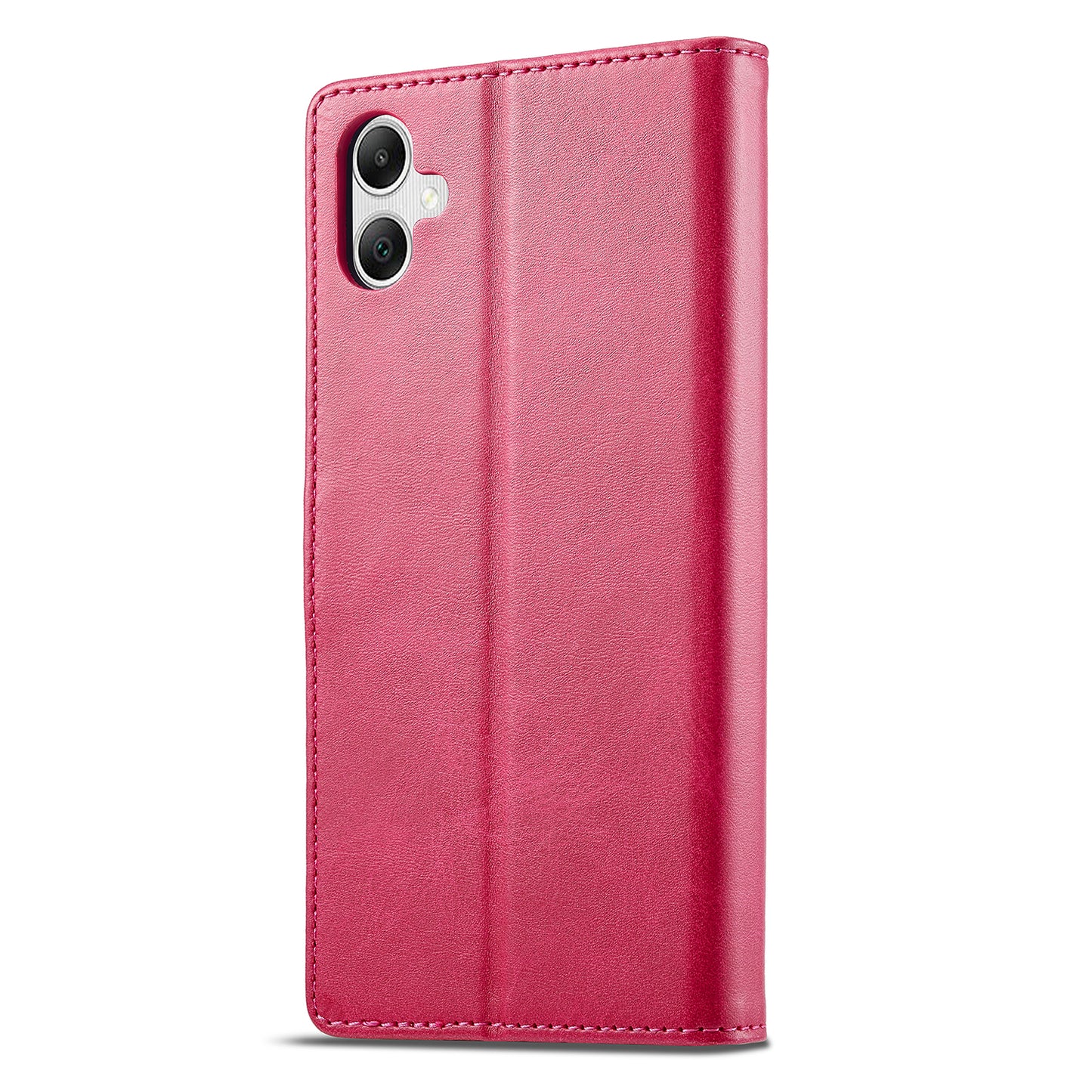 LC.IMEEKE For Samsung Galaxy A06 Case Calf Texture PU Leather Stand Wallet Phone Cover - Rose