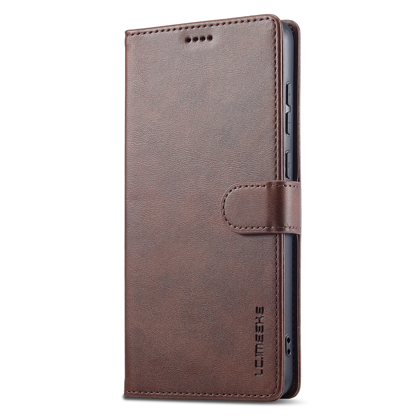 LC.IMEEKE For Samsung Galaxy A06 Case Calf Texture PU Leather Stand Wallet Phone Cover - Brown