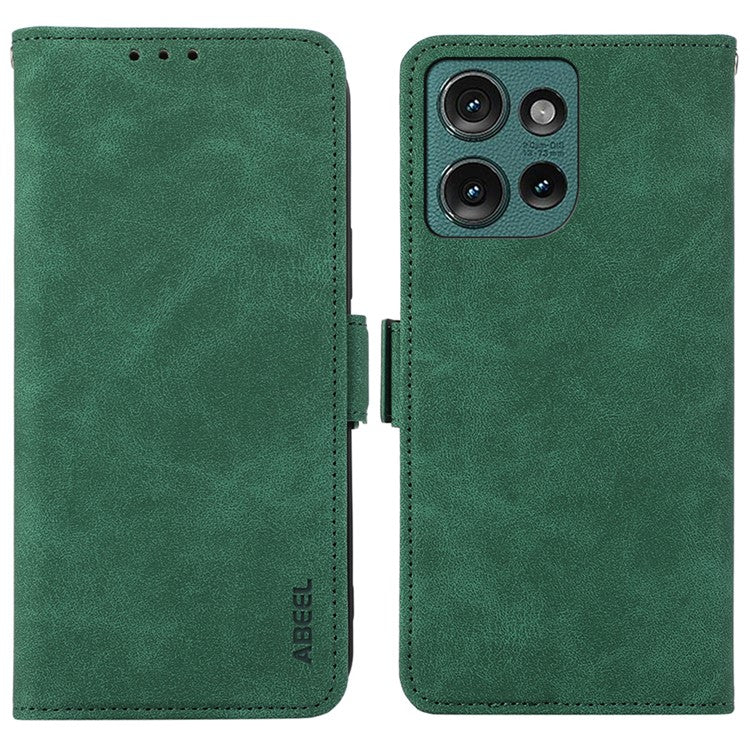 ABEEL For Motorola Edge 50 Neo 5G / Moto S50 5G / Thinkphone 25 5G Case PU Leather Folio Stand View RFID Blocking Phone Cover - Green