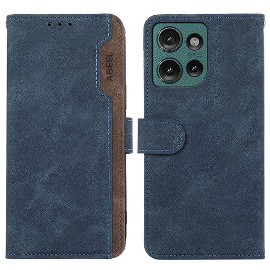 ABEEL For Motorola Edge 50 Neo 5G / Moto S50 5G / Thinkphone 25 5G Case Color Splicing Leather Flip Phone Cover RFID Blocking - Blue