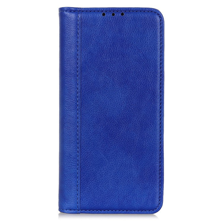 For Motorola Edge 50 Neo 5G / Moto S50 5G / Thinkphone 25 5G Stand Case Split Leather Litchi Texture Wallet Phone Cover - Blue