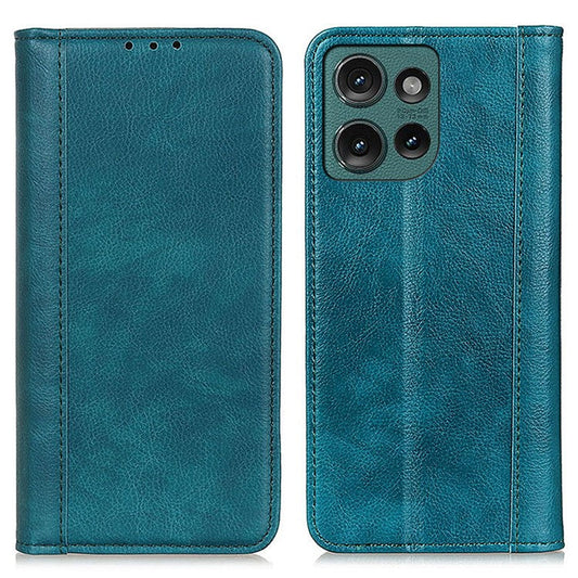 For Motorola Edge 50 Neo 5G / Moto S50 5G / Thinkphone 25 5G Stand Case Split Leather Litchi Texture Wallet Phone Cover - Green