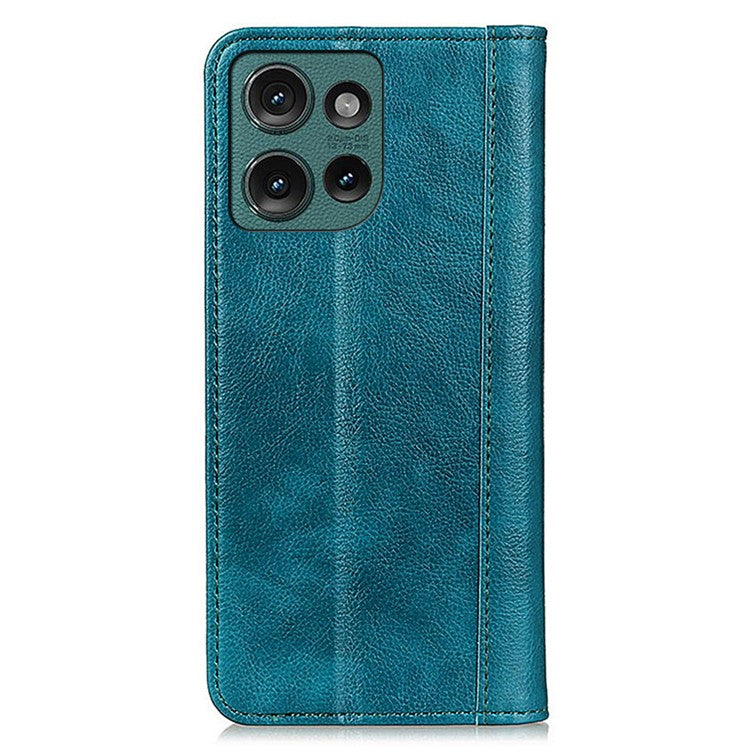 For Motorola Edge 50 Neo 5G / Moto S50 5G / Thinkphone 25 5G Stand Case Split Leather Litchi Texture Wallet Phone Cover - Green