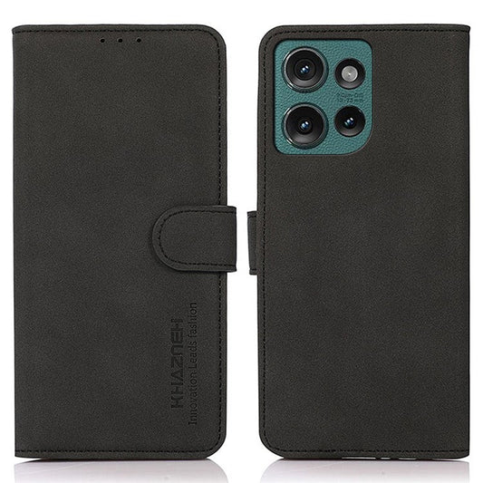 KHAZNEH For Motorola Edge 50 Neo 5G / Moto S50 5G / Thinkphone 25 5G Stand Case PU Leather Wallet Phone Cover - Black