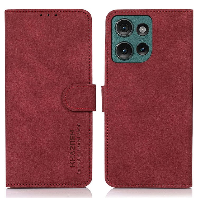 KHAZNEH For Motorola Edge 50 Neo 5G / Moto S50 5G / Thinkphone 25 5G Stand Case PU Leather Wallet Phone Cover - Red