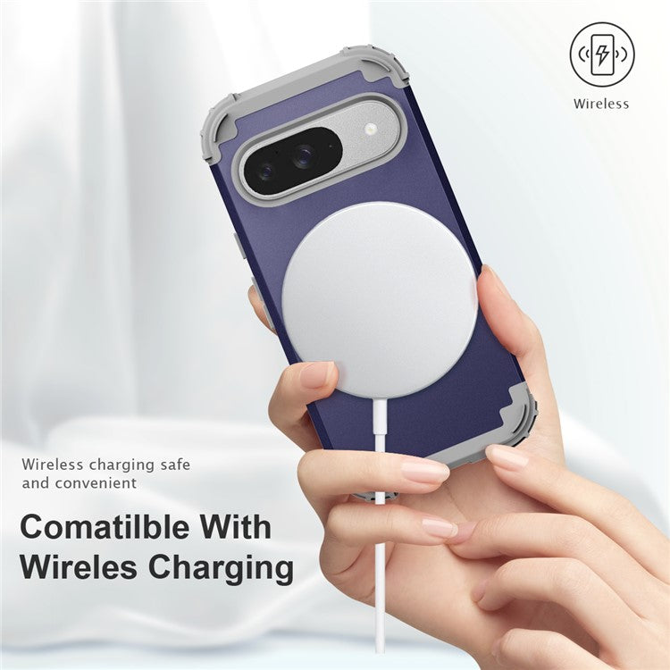 L-Style For Google Pixel 9 Case Shockproof PC + TPU Phone Back Cover - Blue