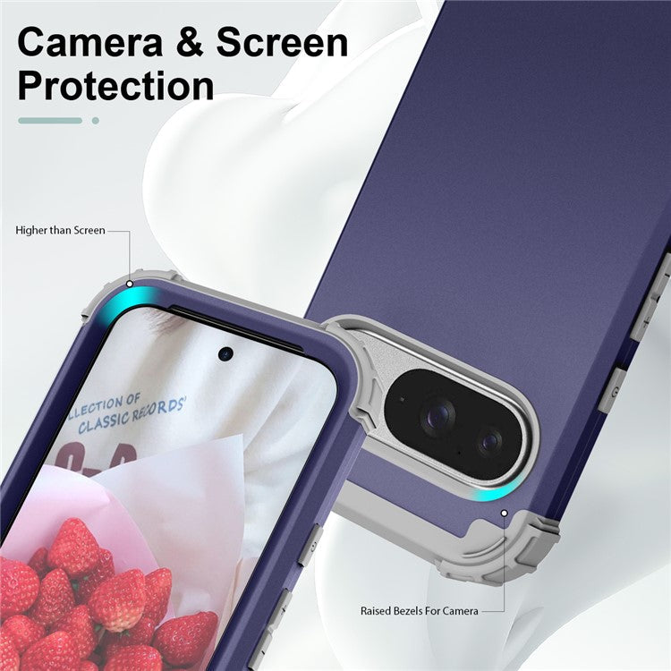 L-Style For Google Pixel 9 Case Shockproof PC + TPU Phone Back Cover - Blue