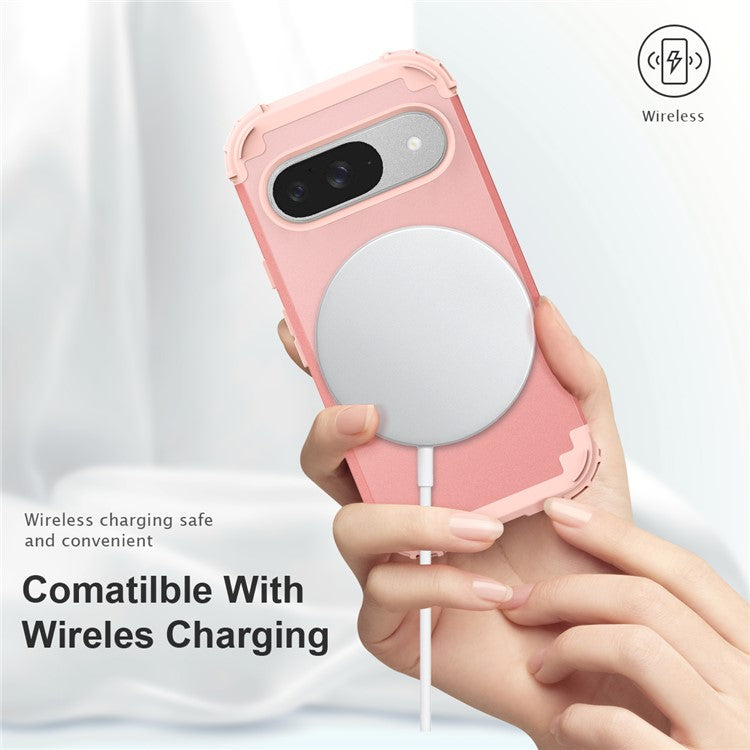 L-Style For Google Pixel 9 Case Shockproof PC + TPU Phone Back Cover - Pink