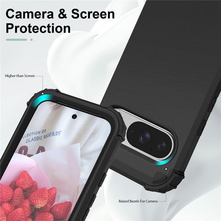 L-Style For Google Pixel 9 Case Shockproof PC + TPU Phone Back Cover - Black