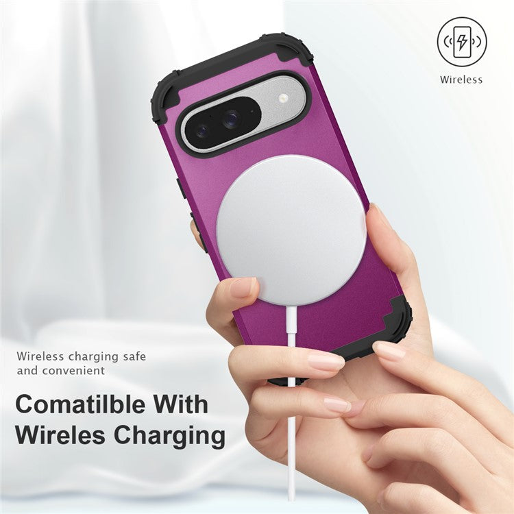 L-Style For Google Pixel 9 Case Shockproof PC + TPU Phone Back Cover - Purple