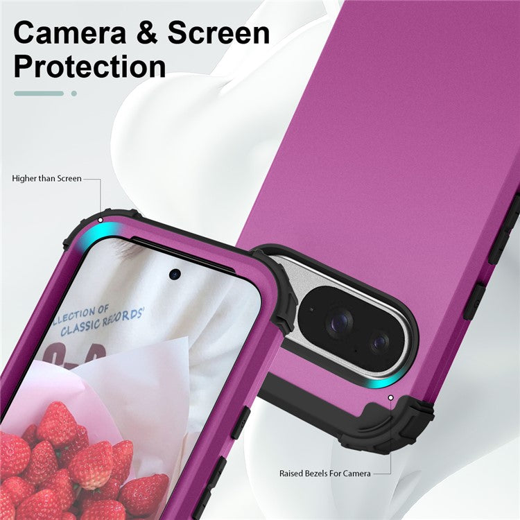 L-Style For Google Pixel 9 Case Shockproof PC + TPU Phone Back Cover - Purple