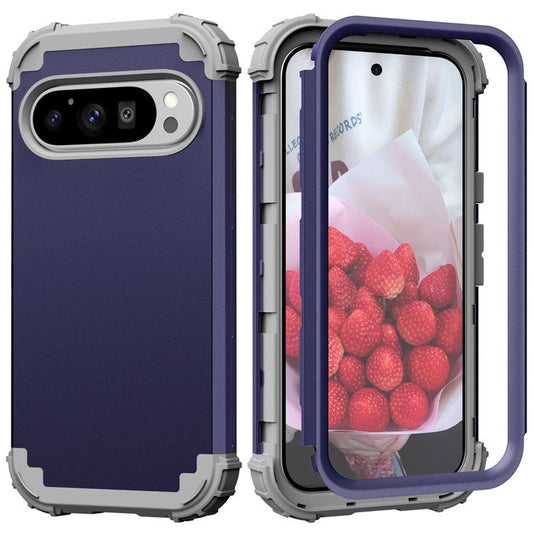 L-Style For Google Pixel 9 Pro Case Shockproof PC + TPU Phone Back Cover - Navy Blue  /  Dark Grey
