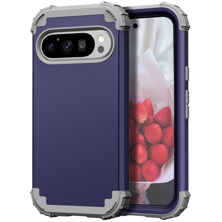 L-Style For Google Pixel 9 Pro Case Shockproof PC + TPU Phone Back Cover - Navy Blue  /  Dark Grey