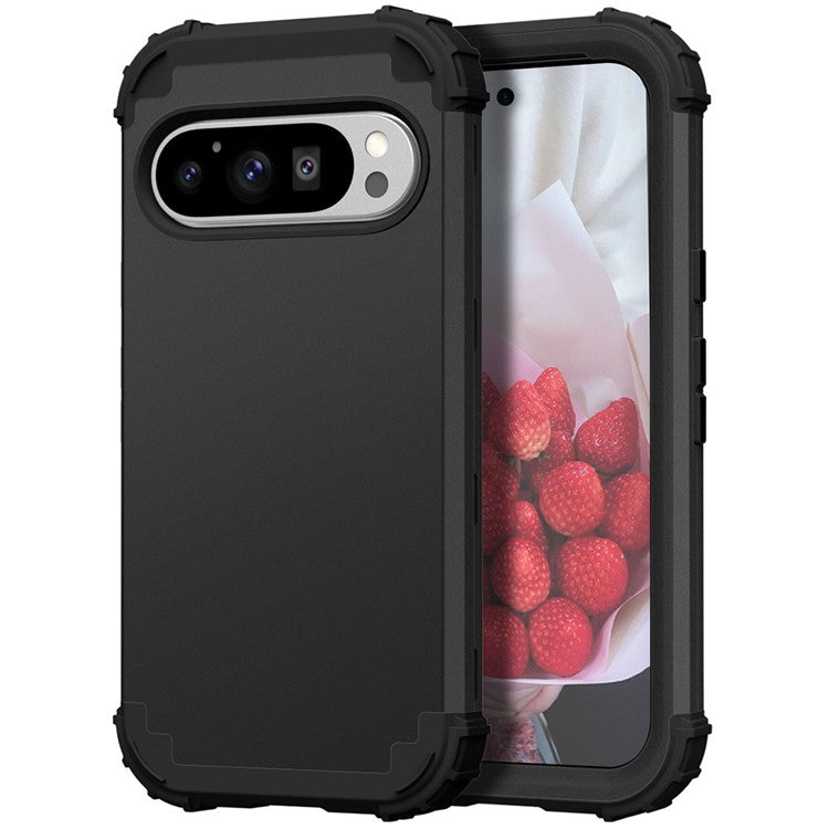 L-Style For Google Pixel 9 Pro Case Shockproof PC + TPU Phone Back Cover - Black