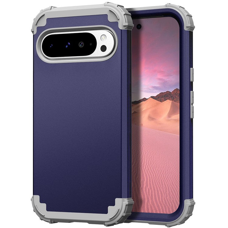 L-Style For Google Pixel 9 Pro XL Case Shockproof PC + TPU Phone Back Cover - Navy Blue  /  Dark Grey