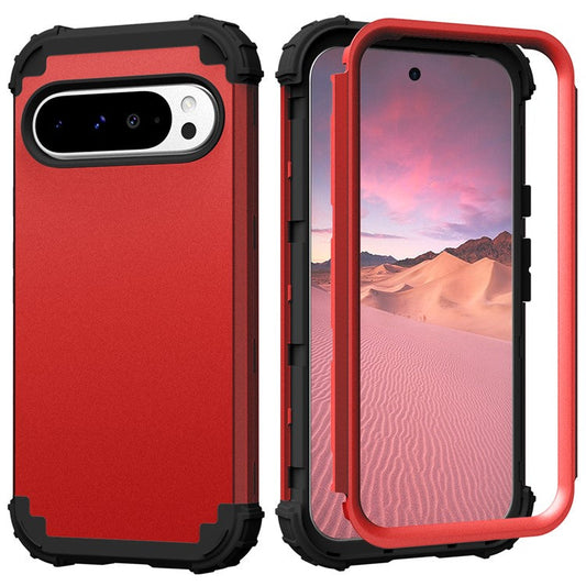 L-Style For Google Pixel 9 Pro XL Case Shockproof PC + TPU Phone Back Cover - Red  /  Black