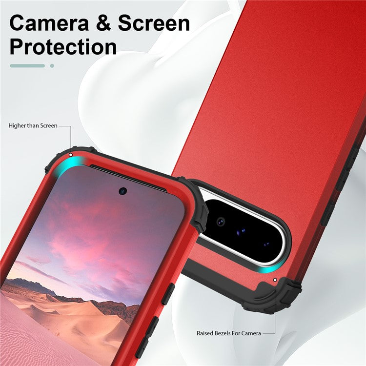 L-Style For Google Pixel 9 Pro XL Case Shockproof PC + TPU Phone Back Cover - Red  /  Black