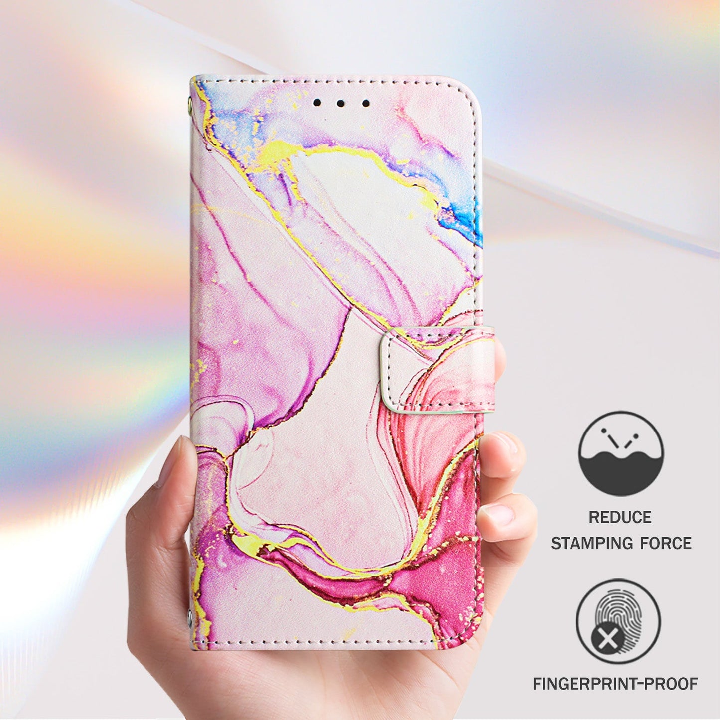 For OnePlus Nord 4 Case YB Pattern Printing Leather Series-5   Marble Pattern Wallet Phone Cover - Rose Gold LS005