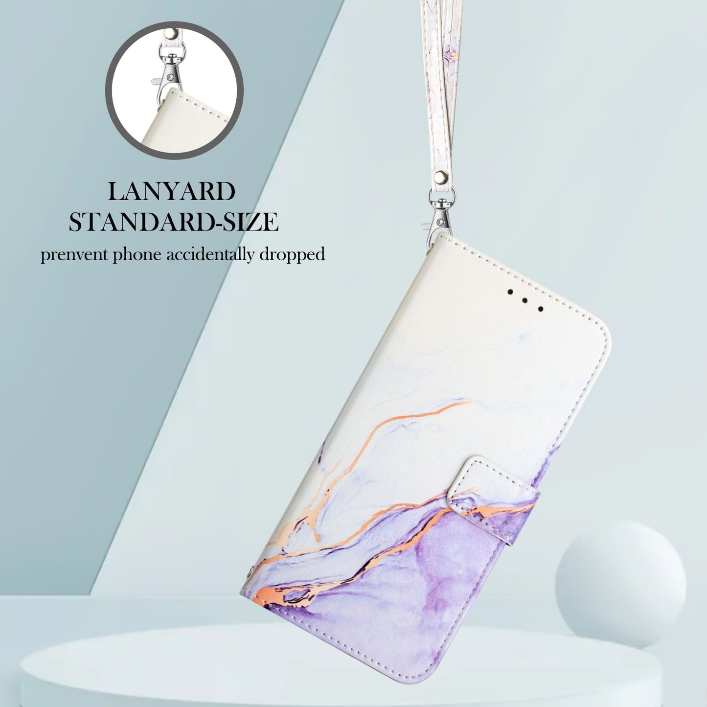 For OnePlus Nord 4 Case YB Pattern Printing Leather Series-5   Marble Pattern Wallet Phone Cover - White / Purple LS006