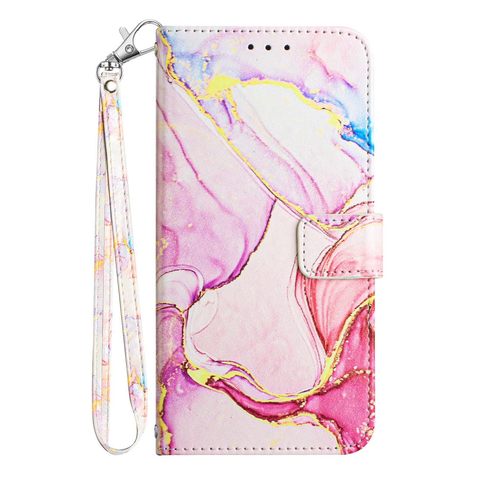 For Samsung Galaxy A06 Case YB Pattern Printing Leather Series-5   Marble Pattern Wallet Phone Cover - Rose Gold LS005