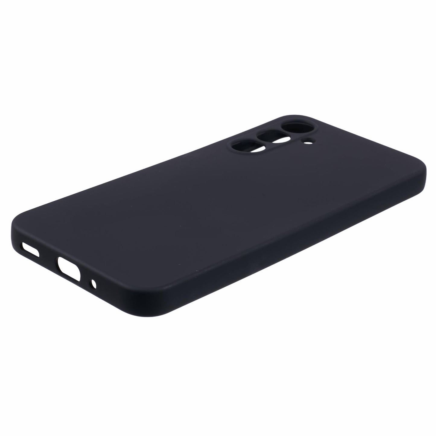 For Samsung Galaxy A16 5G / A16 4G Case TPU Back Soft Anti-Scratch Fiber Lining Phone Cover - Black