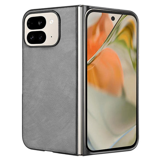 For Google Pixel 9 Pro Fold 5G Case Litchi Texture PU Leather + PC Phone Cover - Grey